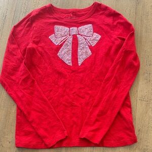 Red Bow Kids Long Sleeve Shirt